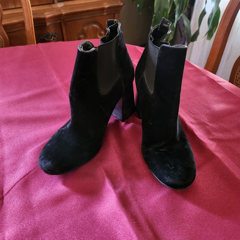 Black suede ankle boots